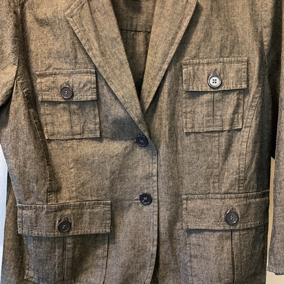 Attention Two Button Four Pocket Size Large Gray Blazer - Picture 3 of 6